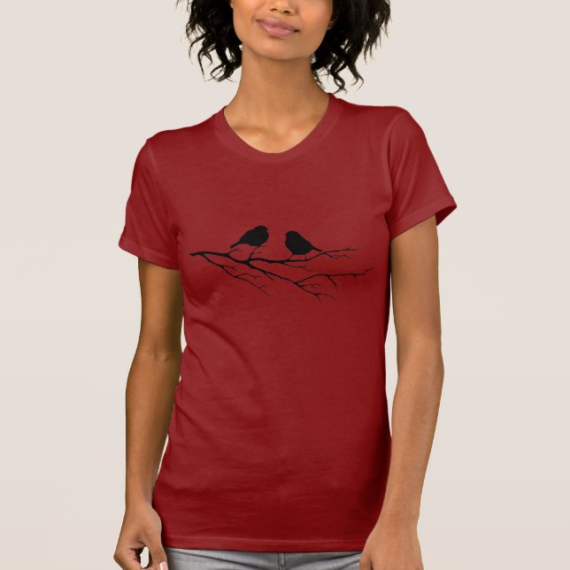 Customise the Colour Two Birds in Tree Nature T-Shirt (Front)