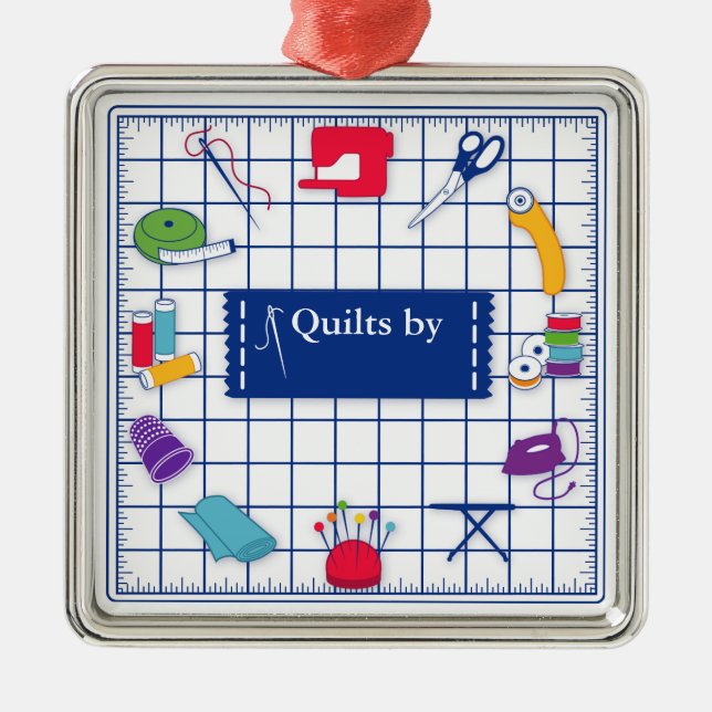 Customise the Label Quilt Time Metal Tree Decoration (Front)