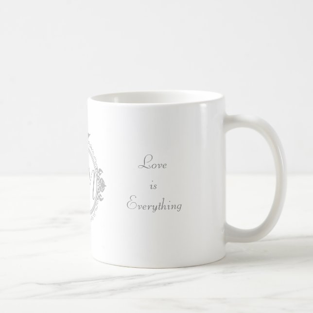Customise the names, initials and phrase Love Coffee Mug (Right)