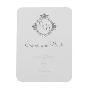 Customise the names, initials and phrase Love Magnet