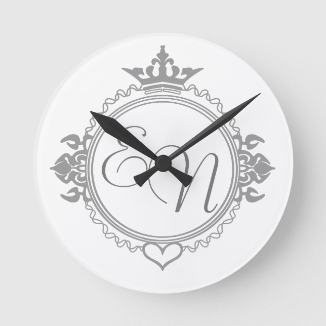 Customise the names, initials and phrase Love Round Clock (Front)
