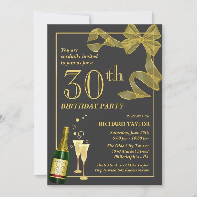 Customise the Year 30th Birthday Party Invitations (Front)