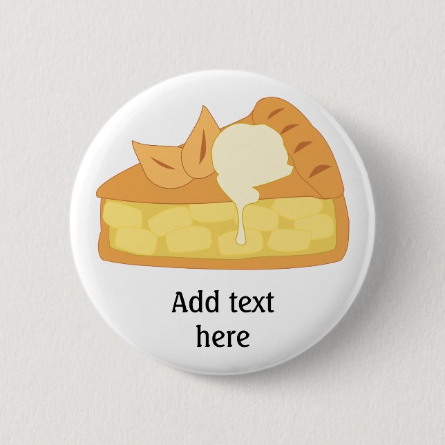 Customise this Apple Pie Slice graphic 6 Cm Round Badge (Front)