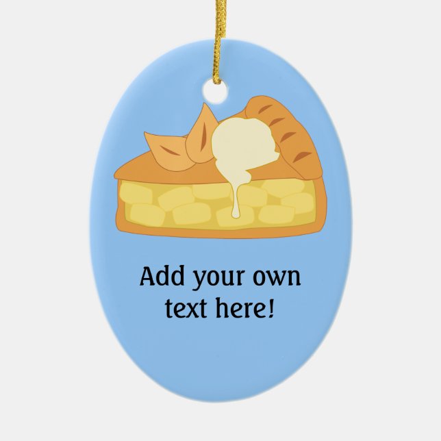 Customise this Apple Pie Slice graphic Ceramic Tree Decoration (Front)