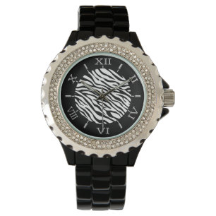 Customise this Background Colour Zebra Stripes Watch