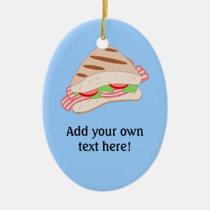Customise this BLT Sandwich Graphic Ceramic Tree Decoration