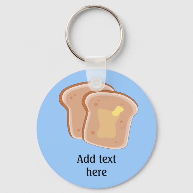 Customise this Buttered Toast graphic Key Ring (Front)