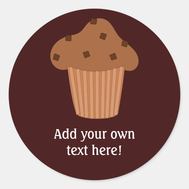 Customise this Choc Chip Muffin graphic Classic Round Sticker (Front)