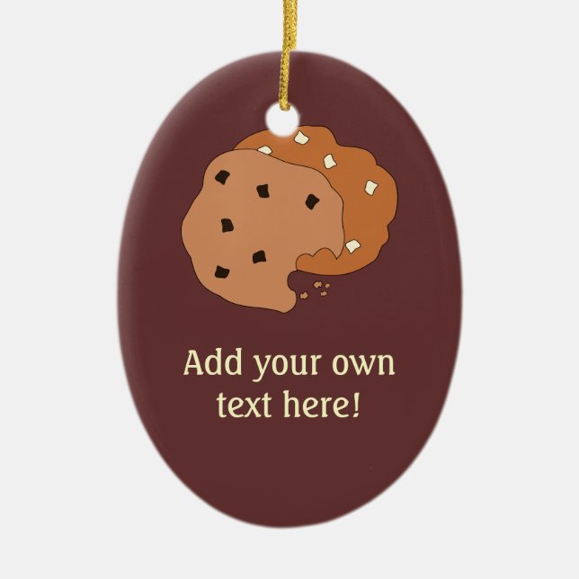 Customise this Cookies graphic Ceramic Tree Decoration (Front)