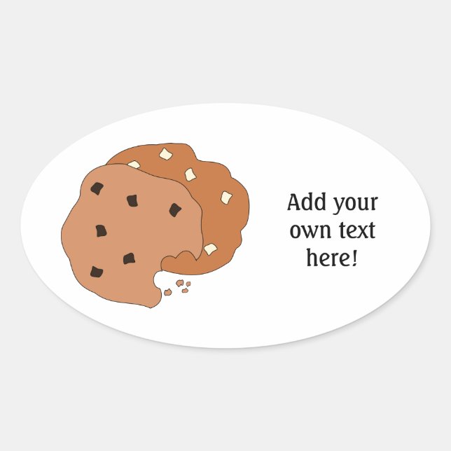 Customise this Cookies graphic Oval Sticker (Front)