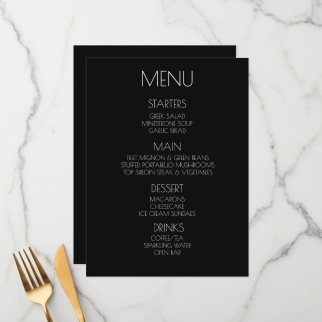 Customise This - Create Your Own Custom Menu (Front/Back In Situ)