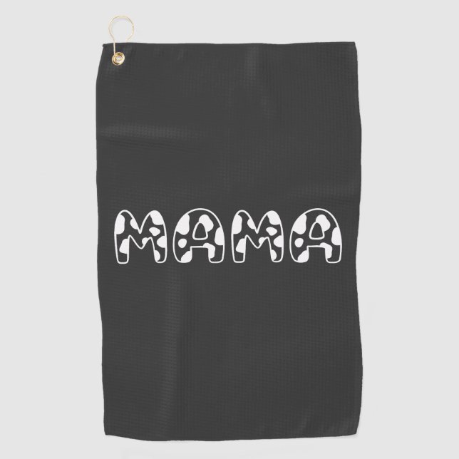 Customise This Design: Cow Mama Birthday Golf Towel (Front)