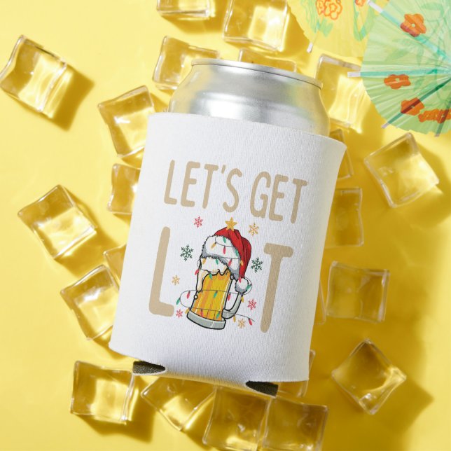 Customise This Design: Let's Get Lit Santa Hat Can Cooler (In Situ Summer)