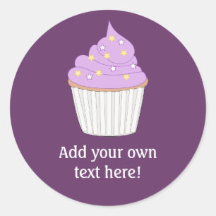 Customise this Lilac Cupcake graphic Classic Round Sticker