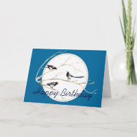 Customise this Magpie, Bird Watercolor Greeting