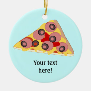 Customise this Pizza Slice graphic Ceramic Tree Decoration