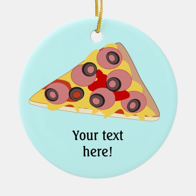 Customise this Pizza Slice graphic Ceramic Tree Decoration (Front)