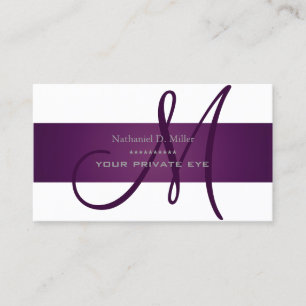 Customise this Plum Monogram/DIY background colour Business Card