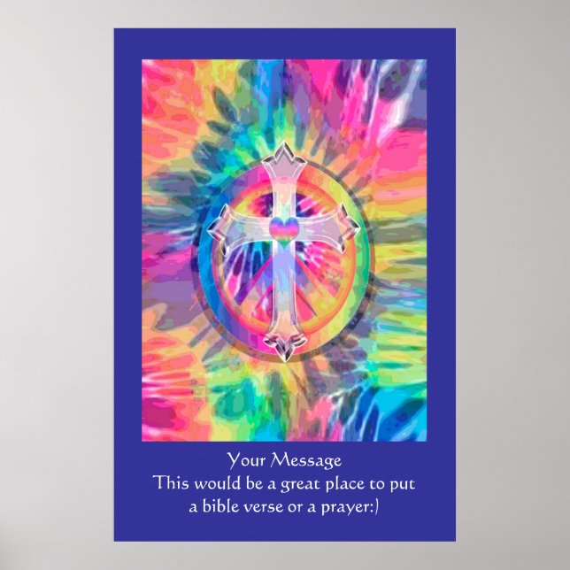 Customise this Poster - Tye Dye Cross (Front)