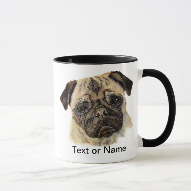 Customise this Pug - Watercolor Dog Mug (Right)