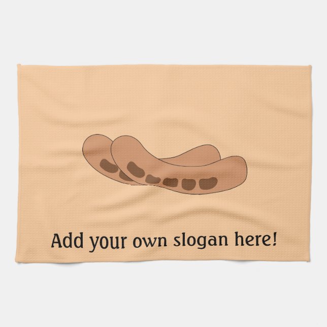 Customise this Sausages graphic Tea Towel (Horizontal)