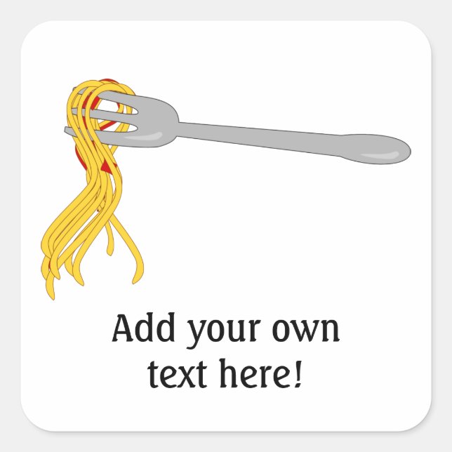 Customise this Spaghetti Pasta graphic Square Sticker (Front)