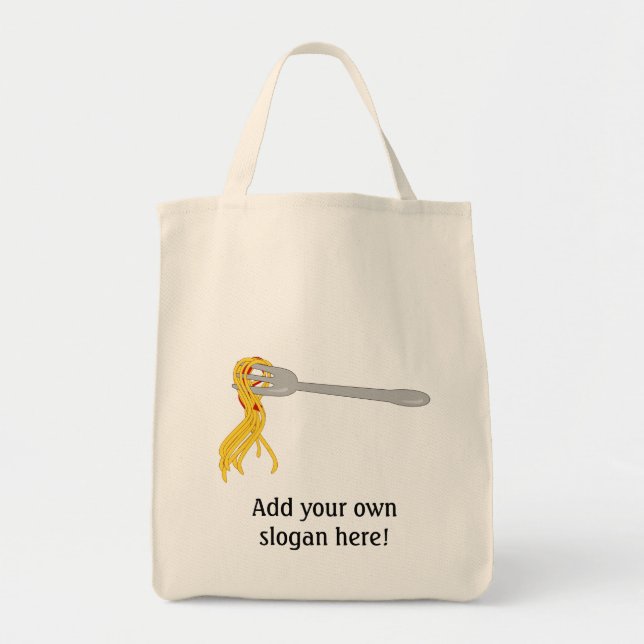 Customise this Spaghetti Pasta graphic Tote Bag (Front)