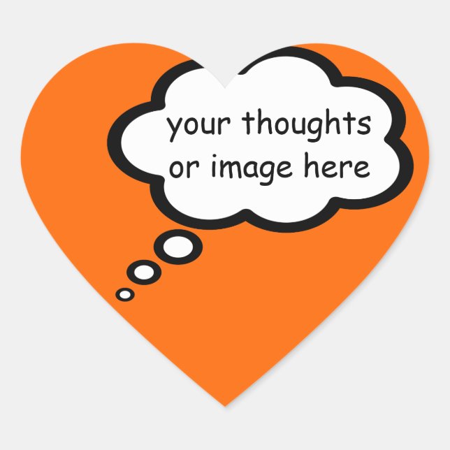 customise thought cartoon balloon heart sticker (Front)