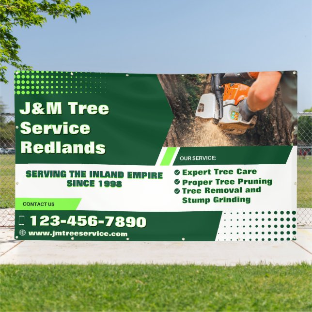 Customise Tree Service Arborist Stump Grinder Fenc Banner (Outside)