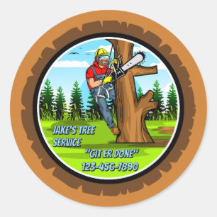 Customise Tree Service Removal Service Business Classic Round Sticker