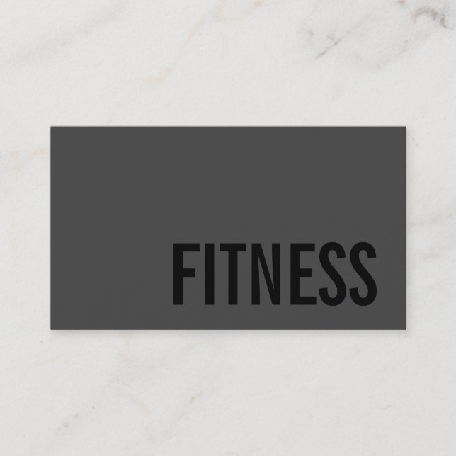 Customise Trendy Grey Fitness Sport Business Card (Front)