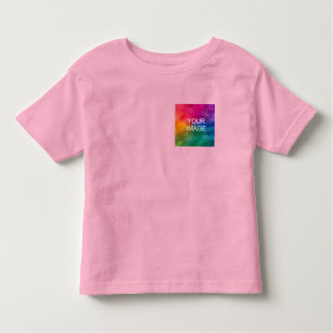 Customise Trendy Pink Two Sides Template Add Image Toddler T-Shirt