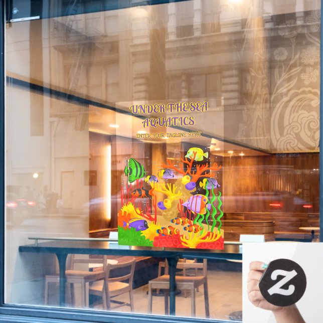 Customise Tropical Fish Aquarium Shop Large Front (Cafe Window)