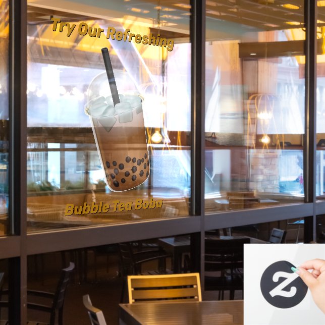 Customise Try Our Refreshing Bubble Tea Boba Shop (Restaurant Window)