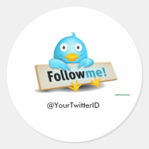 Customise Twitter ID Follow Me Bird Stickers