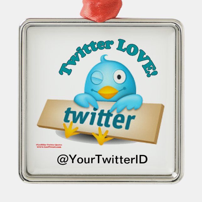 Customise Twitter ID LOVE Ornament (Front)