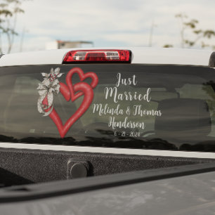 Customise Two Joined Hearts Just Married
