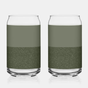 Customise Two-Tone Moss Green Drinkware Set of 2 Can Glass