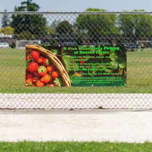 Customise U-Pick Strawberry Farm Berry Picking  Banner