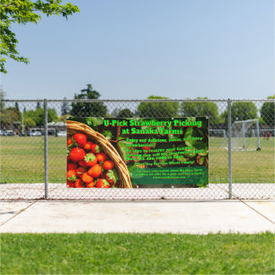 Customise U-Pick Strawberry Farm Berry Picking Banner