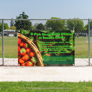 Customise U-Pick Strawberry Farm Berry Picking  Banner