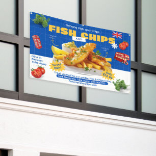 Customise UK Edition Delicious Fish N Chips Advert Banner