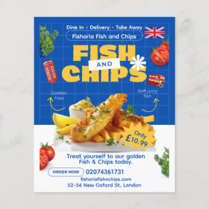 Customise UK Edition Delicious Fish N Chips Mail Flyer