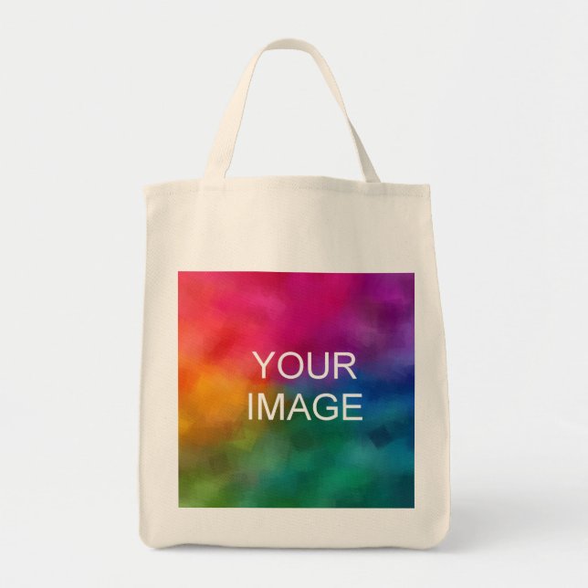 Customise Upload Image Logo Photo Template Tote Bag (Front)