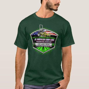 Customise USA Flag Patriotic Lawn Care Service T-Shirt