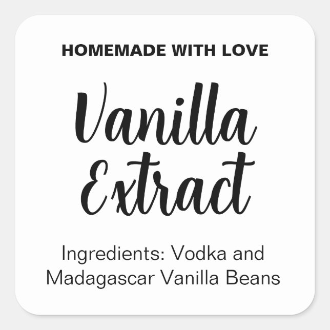 Customise Vanilla Extract label VE022_01sq (Front)