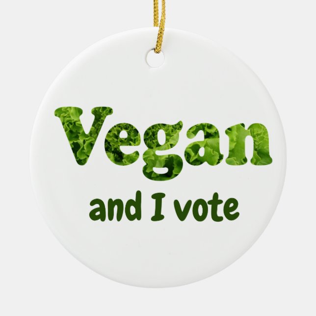 Customise Vegan Activist Voter Ceramic Tree Decoration (Front)