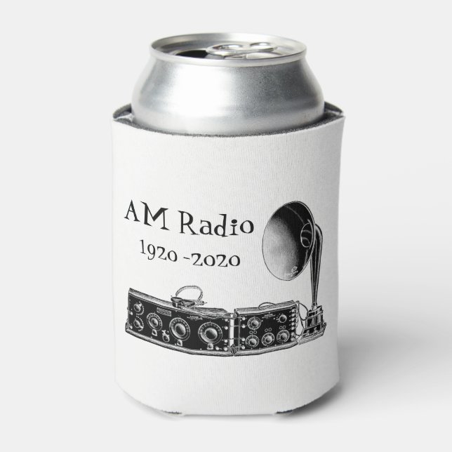 Customise Vintage AM Radio Receiver Can Cooler (Can Front)