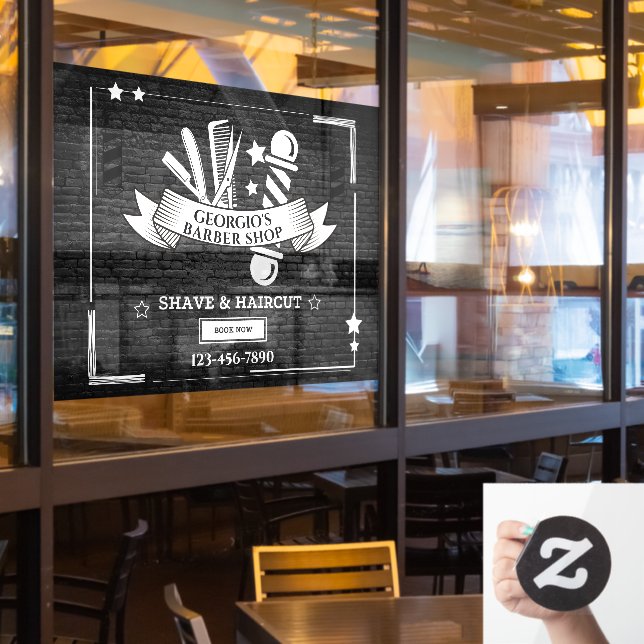 Customise Vintage Barber Shop Poles Symbols (Restaurant Window)