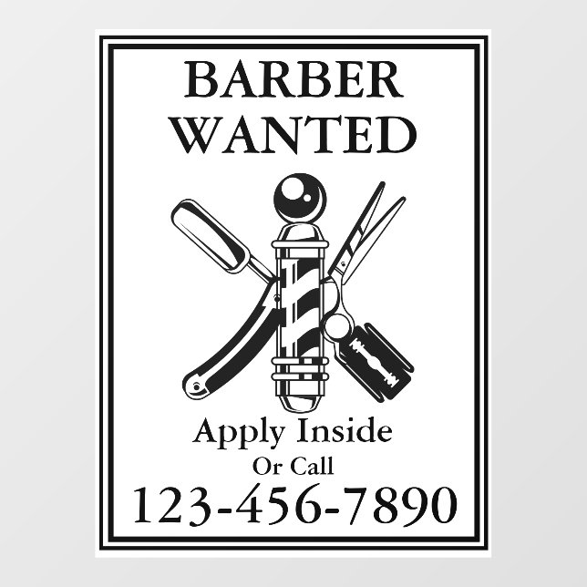 Customise Vintage Barber Wanted Barber Shop (Sheet)